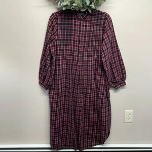 Erika Taylor Intimates Flannel Plaid Full Length Long Nightgown M